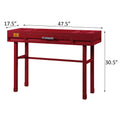Red Vanity Desk With 1 Drawer Red 1 Drawer Bedroom Metal