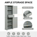 Tall Bathroom Storage Cabinet, Freestanding Storage Cabinet With Drawer And Adjustable Shelf, Mdf Board With Painted Finish, Grey Old Sku:Wf312727Aae Grey Mdf
