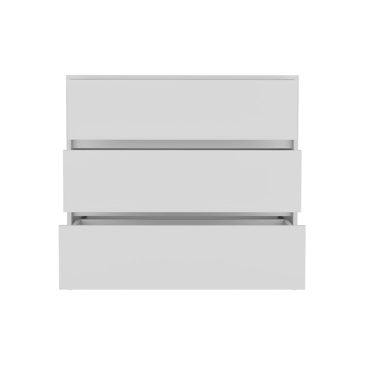 Dresser 31"H, 3 Drawers, Chest Of Drawers, White White Particle Board Particle Board