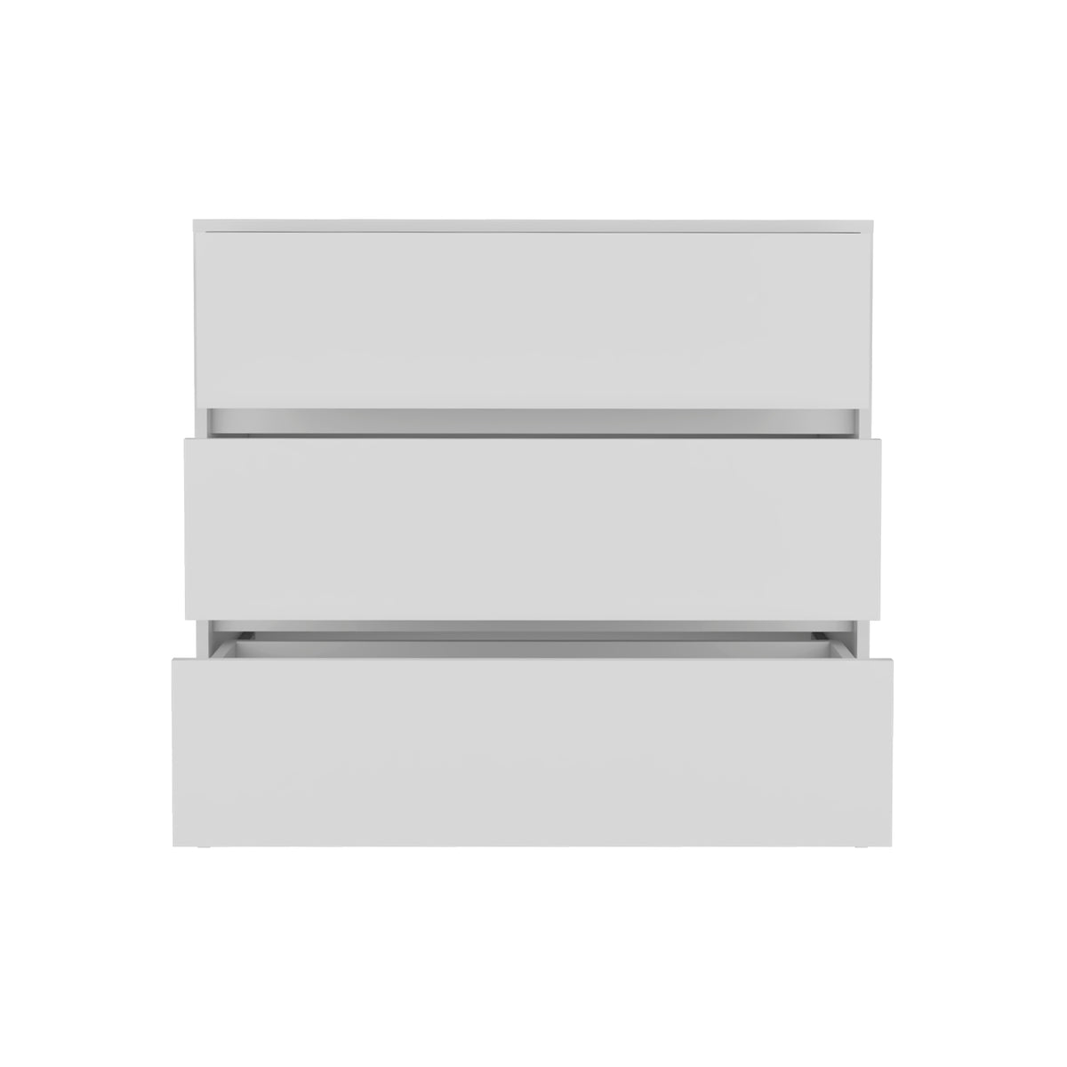 Dresser 31"H, 3 Drawers, Chest Of Drawers, White White Bedroom Modern Particle Board Particle Board