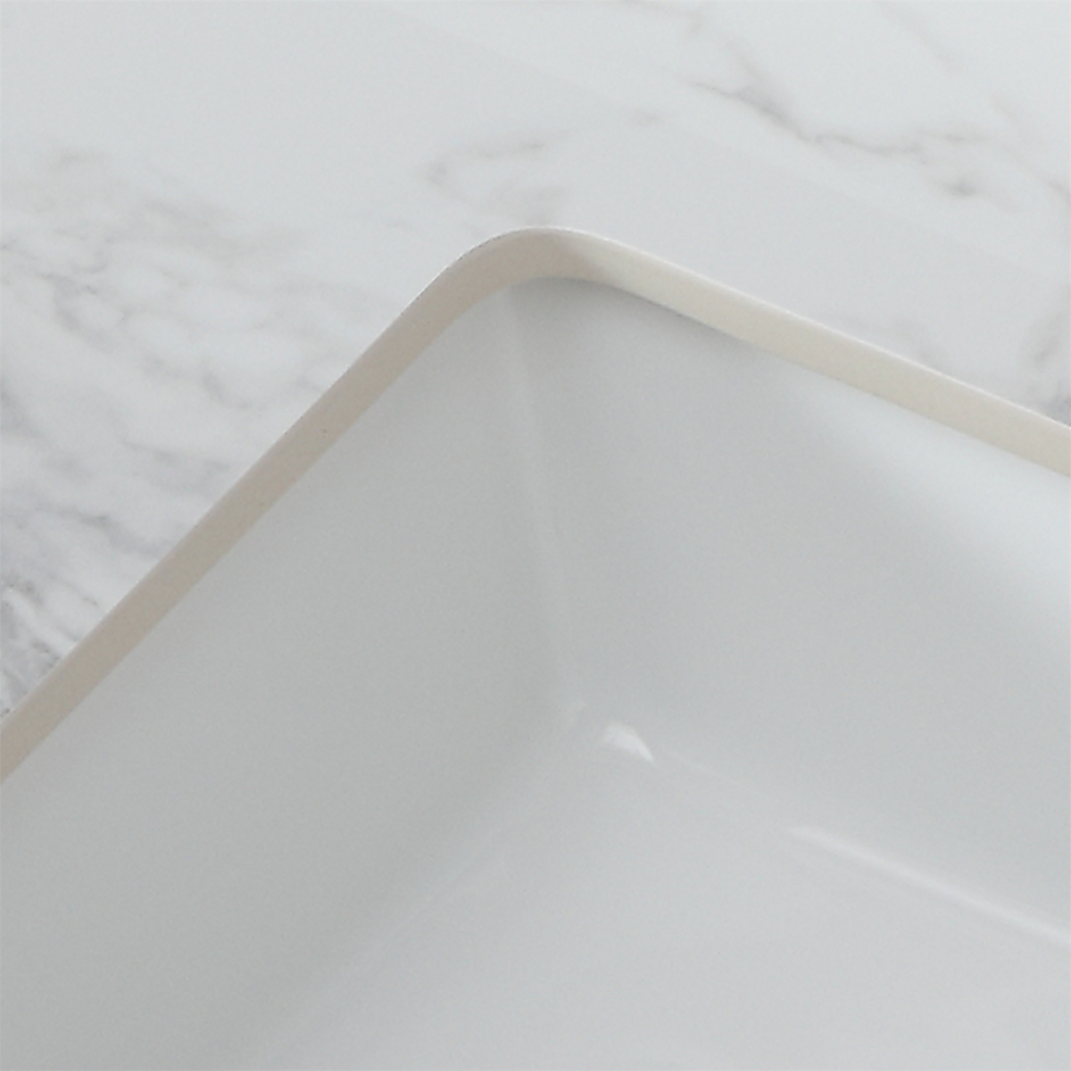 43"X22"Bathroom Vanity Top,Sintered Stone Carra Whitebarthroom Vanity Sink Tops With Rectangular Undermount Ceramic Sink With Vanity Backsplash, Three Faucet Hole Bathroom Vanity Countertop White