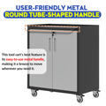 Heavy Duty Metal Garage Storage Cabinet With Wheels Sturdy And Durable Tool Storage Cabinet For Garage, Office, And Home Organizer Solutions Black Gray Steel