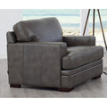 Georgia Leather Chair Light Gray Down Filling Genuine Leather
