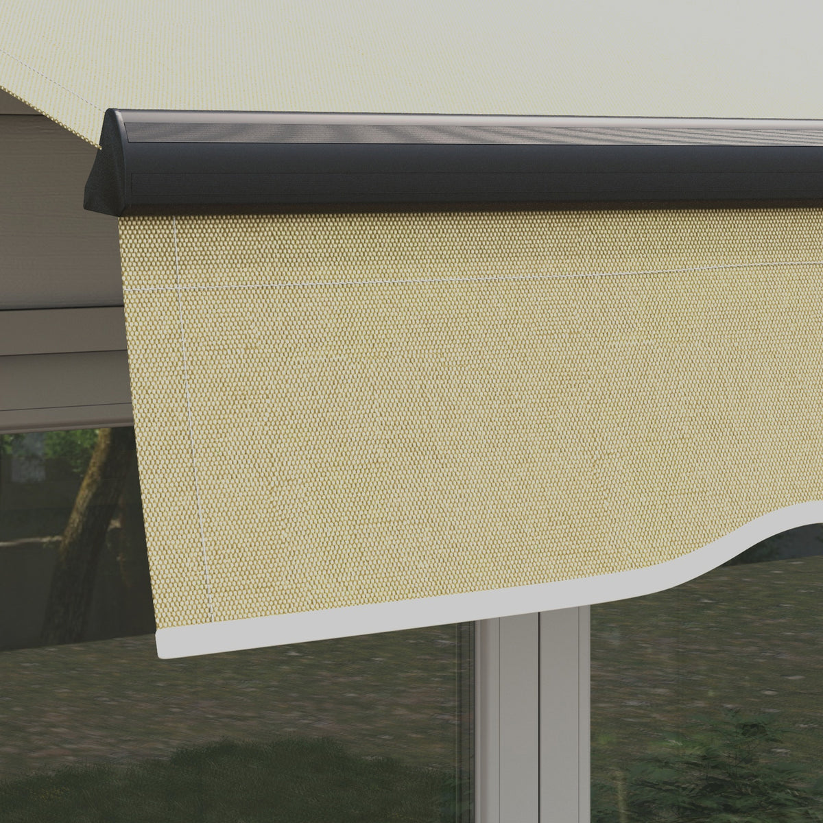 Outsunny 10' X 8' Retractable Awning, Patio Awning Sunshade Shelter With Manual Crank Handle, 280Gsm Uv Resistant Fabric And Aluminum Frame For Deck, Balcony, Yard, Beige Beige Polyester