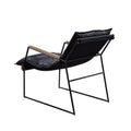 Distress Espresso And Matt Iron Accent Chair With Sled Base Espresso Primary Living Space Genuine Leather