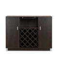 Espresso 2 Door Wine Cabinet With Stemware Rack Espresso Kitchen Mdf