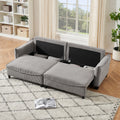 2345 Grey Corduroy Fabric, Sofa Can Be Converted Into A Sofa Bed With Two Throw Pillows, Suitable For Living Room And Other Scenes Gray Corduroy 3 Seat