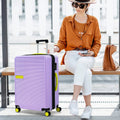 Hardshell Luggage Sets 3 Pcs Contrast Color Suitcase With Spinner Wheels And Tsa Lock 20