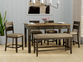 Velvety Brown 6 Piece Gathering Dining Set Brown Engineered Wood