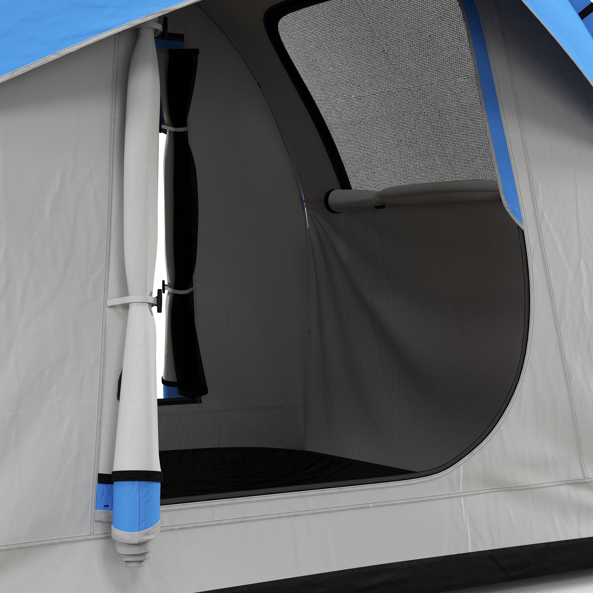 Outsunny Suv Tent, 2000Mm Waterproof Truck Tent With 3 Doors And Mesh Window, For 5 6 Person Camping Outdoor Travel, 7.5' L X 6.9' W X 6.9' H, Gray And Blue Grey Blue Polyester