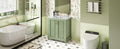 30 Inch Bathroom Vanity With Resin Sink, Freestanding Bathroom Vanity Set With Hidden Drawer, Storage Cabinet For Bathroom, Solid Wood Frame Bathroom Cabinet Green Bathroom Modern Solid Wood Mdf Resin