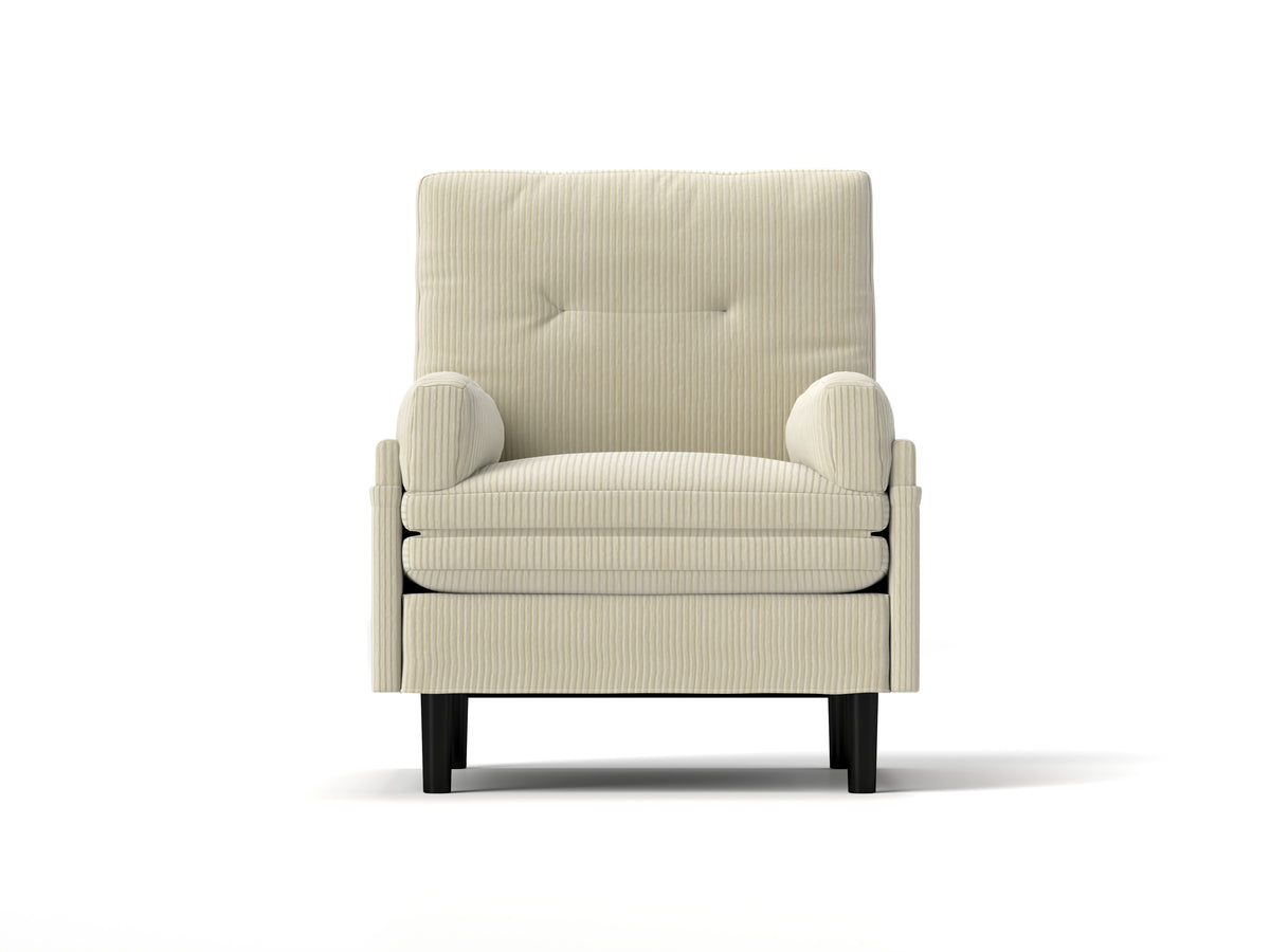 Ivory Sofa Chair With Recline Fuction Ivory Velvet Metal Primary Living Space Medium Soft Loose Back Pillow Top Arms Foam Fabric Metal 1 Seat