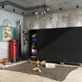 Upgraded Wide 39.37 Inch & Depth 19.69 Inch Metal Storage Cabinet 72 Inch Black Lockable Garage Cabinet With Wheels Heavy Duty Steel Cabinet With Doors & 4 Adjustable Shelves For Home, Office Black