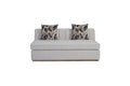 Channel Armless Loveseat Off White Upholstered