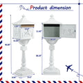 Mailbox Cast Aluminum White Mail Box Postal Box Security Heavy Duty White Aluminium
