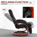 Homcom Manual Recliner Chair For Adults, Adjustable Swivel Recliner With Footrest, Padded Arms And Wood Base For Living Room, Black Black Polyester