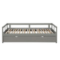 Extending Daybed With Trundle, Wooden Daybed With Trundle, Gray Twin Gray Solid Wood