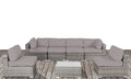 Fully Assembled Rattan Wicker 6 Person Seating Group With Sunbrella Cushions Grey,Taupe Wicker