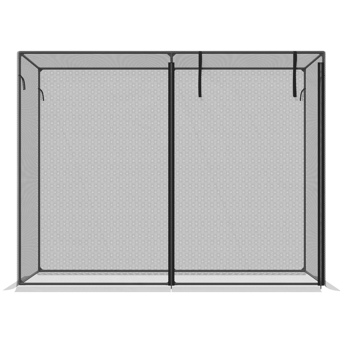 Outsunny 6' X 3' Crop Cage, Plant Protection Tent With Zippered Doors For Vegetable Garden, Backyard, Black Black Steel