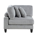 Living Room Furniture 4 Piece Modular Sectional Sofa Set Gray Corduroy Soft Cushion Pillows Solid Wood Legs Gray Primary Living Space Contemporary,Modern Plywood,Solid Wood 4 Seat