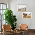 2 Piece Vignette Washday And Granddad'S Old Truck White Framed Wall Art For Living Room, Bedroom Wall Art Print For Home Decor By Billy Jacobs Multicolor Wood Paper