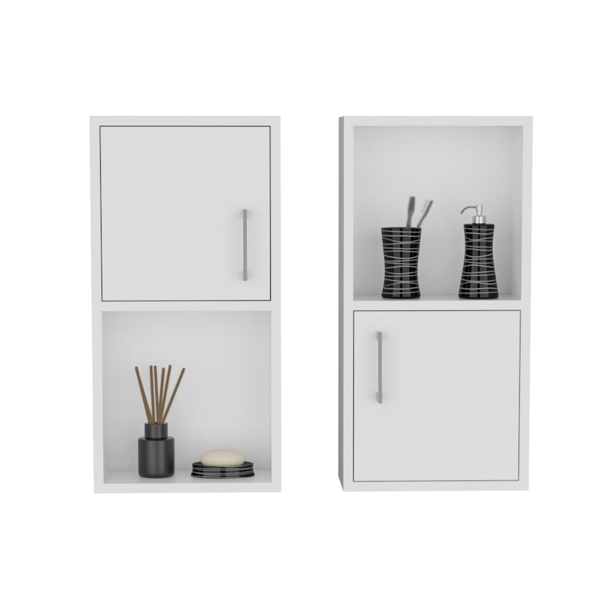 Wall Mounted Bathroom Medicine Cabinet Eak 24" Htwo Doors, Two Shelves,White White Solid Wood Mdf Engineered Wood