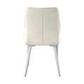 Modern Dining Side Chairs Set Of 2, Beige Velvet Upholstered White Metal Legs Furniture Beige Dining Room Modern,Ultra Modern Side Chair Metal