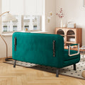 Velvet Antique Green 55 Convertible Chair Bed, Tri Fold Sofa Bed With Adjustable Backrest & Pillow, Leisure Chaise Lounge Couch With Sturdy Steel Frame For Home & Office, Comfortable Sleeper Chair Antique Green Velvet Metal Primary Living Space Medium