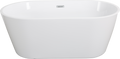 60'' Freestanding Gloss White Acrylic Soaking Bathtub With Toe Tap Chrome Drain And Classic Slotted Overflow, 24A02 60 Gloss White Acrylic