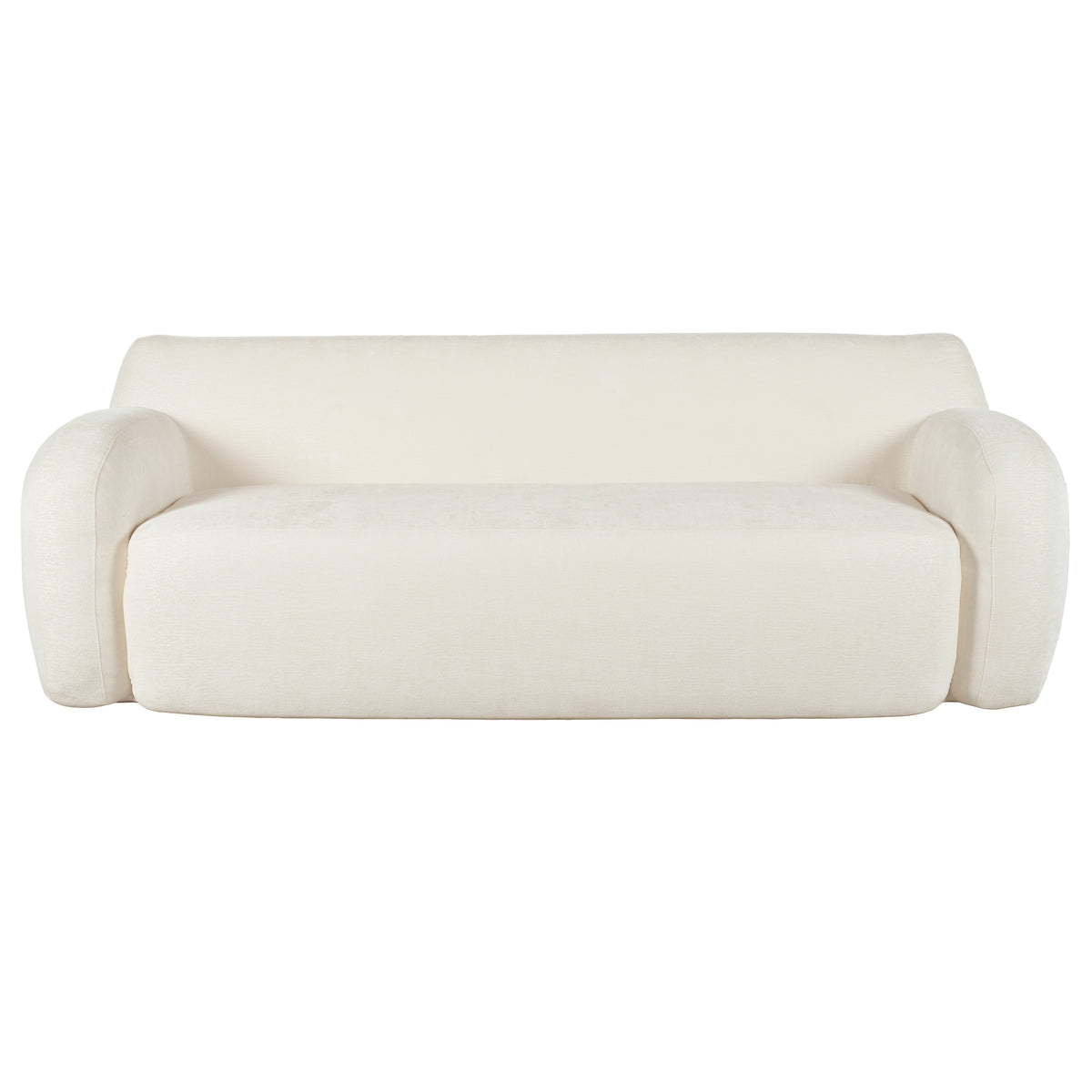 81.5'' Minimalist Curved Upholstered Sofa, 3 Seat Modular Casual Sofa For Living Room, Bedroom, And Apartments Beige Polyester 3 Seat