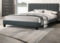 Gorgeous 1Pc Full Size Bed Charcoal Polyfiber Platform Bedframe Slats Bedroom Furniture Box Spring Not Required Full Charcoal Wood Bedroom Modern,Transitional Rubberwood Bed Frame Foam Mdf,Particle