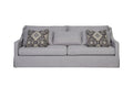 Sofa With Skirt And Reversable Cushions And 2 Pillows Light Gray Upholstered 3 Seat