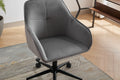 Velvet Office Desk Chair, Modern Home Desk Chair With Wheelsvanity Chairs For Living Room, Bedroom,Study Room Grey Black Foam Polyester Blend