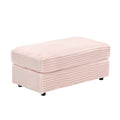 39 Inch Spring Upholstered Armchair And Ottoman Set Comfortable Single Sofa With Cup Holder And Corduroy Fabric, Perfect For Living Room Or Bedroom Pink Corduroy 1 Seat