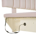 Queen Size Upholstered Floating Bed With Led Light And Usb Port, Velvet, Pink, Hydrualic Platform Bed Queen Pink Velvet