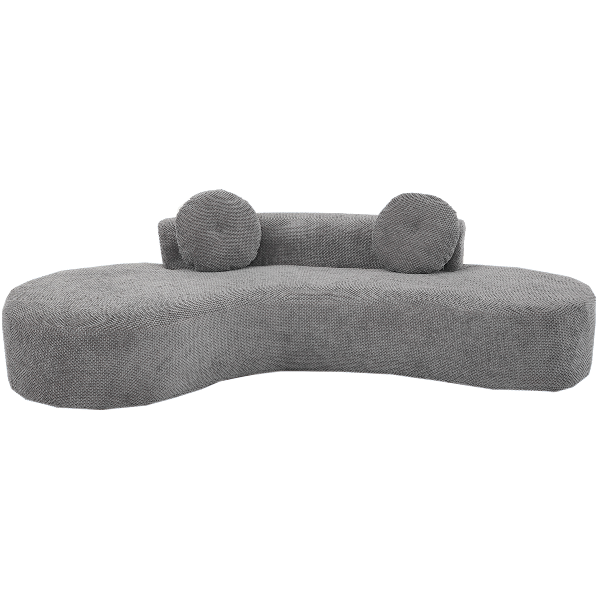 Arrived 105.5''Curved Sofa, Modern Minimalist Sofa, Cloud Couch Sofa 3 4 Seater Couch With 2 Pillows,Bedroom, No Assembly Required, Point Shaped Corduroy, Anti Wrinkle Gray Gray Polyester Primary Living Space Tight Back Soft Modern Foam Upholstered 3