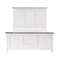 Classic Antique White Finish Queen Bed Farmhouse Style 1Pc Bedroom Furniture Two Tone Finish Box Spring Required Queen Antique White,Dark Brown Bedroom Classic,Farmhouse Wood