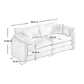 Modern Fabric Living Room Sofa Two Pieces Set, Two 2 Seater Sofas With 8 Cushions,Upholstery Large Deep Seat Sofa Set, Light Beige Corduroy Fabric Beige Corduroy 4 Seat