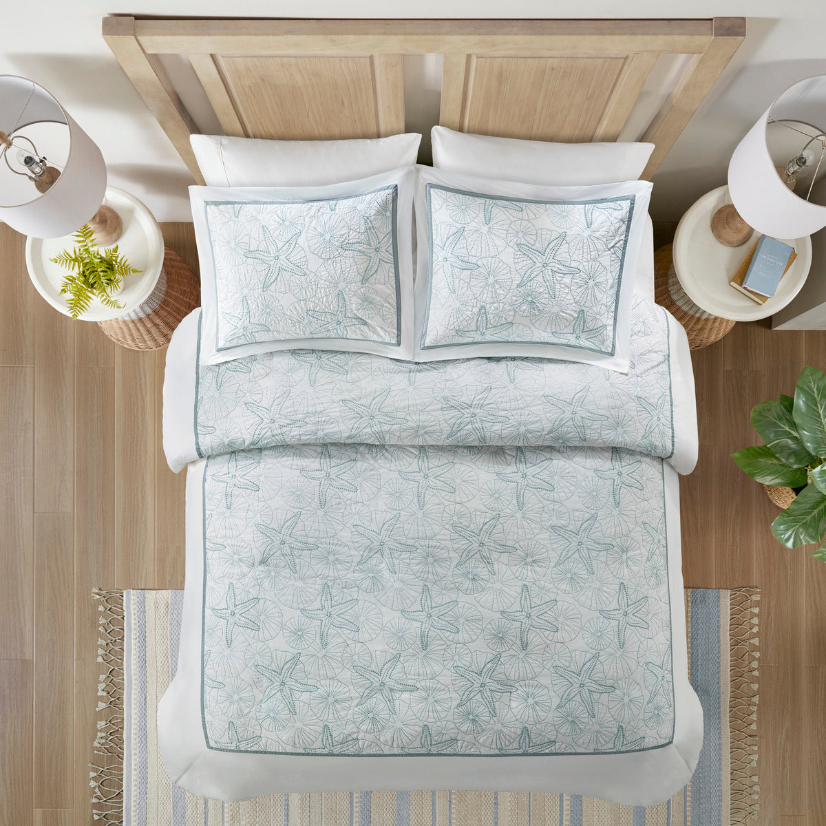 Duvet Cover Mini Set White Full Queen Queen Multicolor Cotton