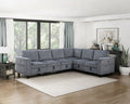 Modern Living Room Furniture Dark Gray Armless Chair With Storage Corduroy Fabric Upholstery 1Pc Modular Armless Chair Dark Gray Primary Living Space Contemporary,Modern Solid Wood