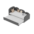 Twin Size Twin Size Bed Frames With An Another Bed Frame, Velvet Upholstered Daybed, Modern Sofa Bed Daybed Frame For Bedroom Living Room, Suitable For Living Room, Kids Room, Bedroom Ddry Gray Dark