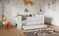 Multi Functional Twin Daybed With Drawers And Trundle, Headboard Storage And Tables, Usb Charging Station, White Box Spring Not Required Twin White Wood Daybeds Pine