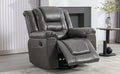 360 Swivel And Rocking Home Theater Recliner Manual Recliner Chair With Wide Armrest For Living Room,Bedroom, Grey Grey Foam Pu