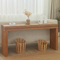 Convenience Concepts Natural Wood Console Table Desk With Real Wood Beads Decoration Antique Natural,Natural Wood,Natural Wood Wash Distressed Finish Primary Living Space Modern Fir Rectangular Powder Coated Console Tables Rectangular Wood