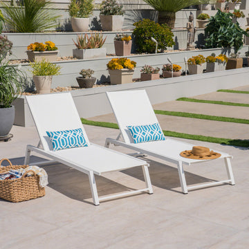 Myers Chaise Lounge Mp2 White Metal Mesh