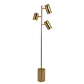 Harmony Brassed Gold Floor Lamp With Rotary Switch Triple Spots Metal Block Base Gold Table&Floor Lamps Brass