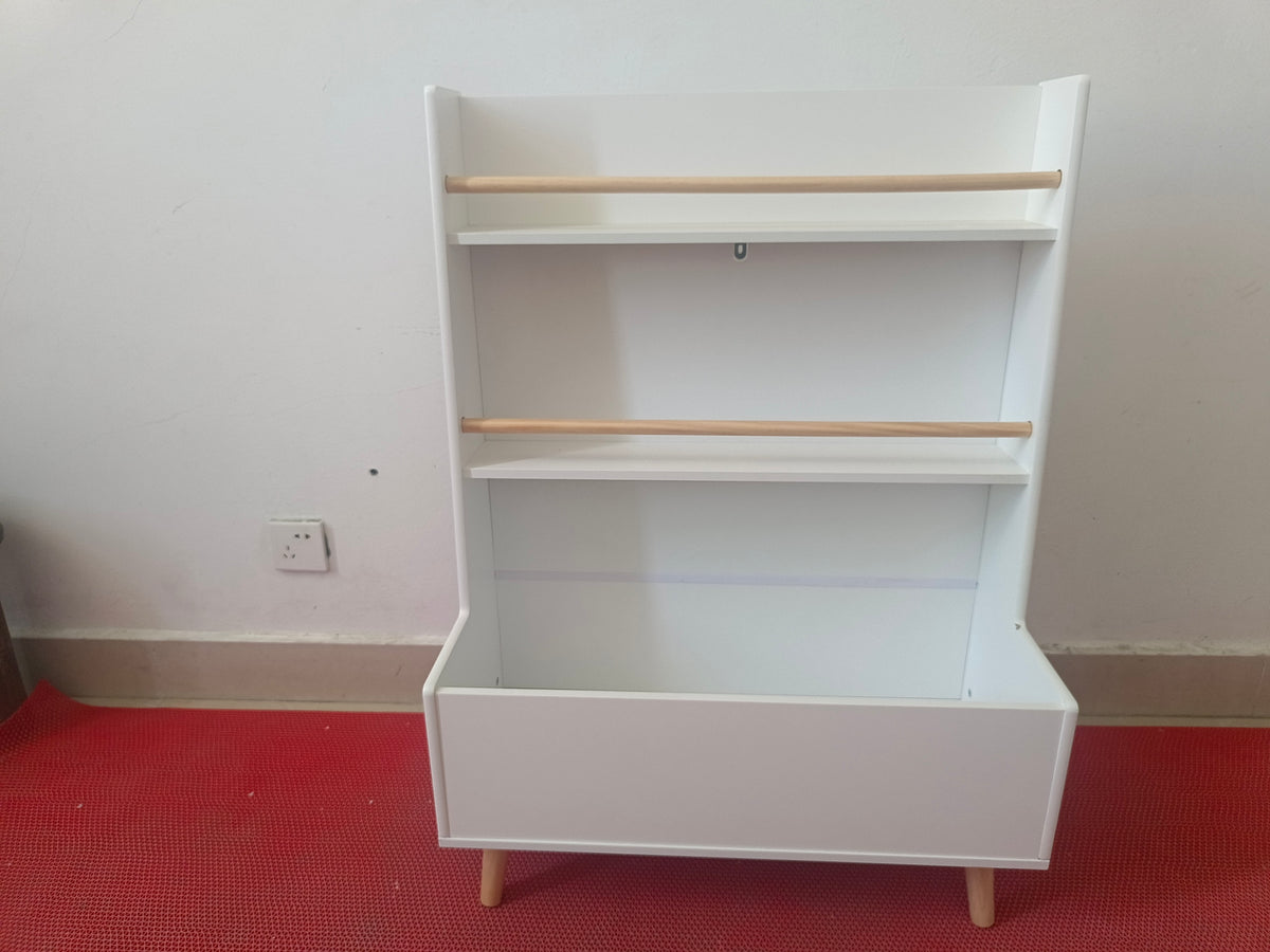 Kids Bookshelf, Book And Magazine Rack, Book Organizer, Toy Storage Cabinet Organizer, White White Mdf