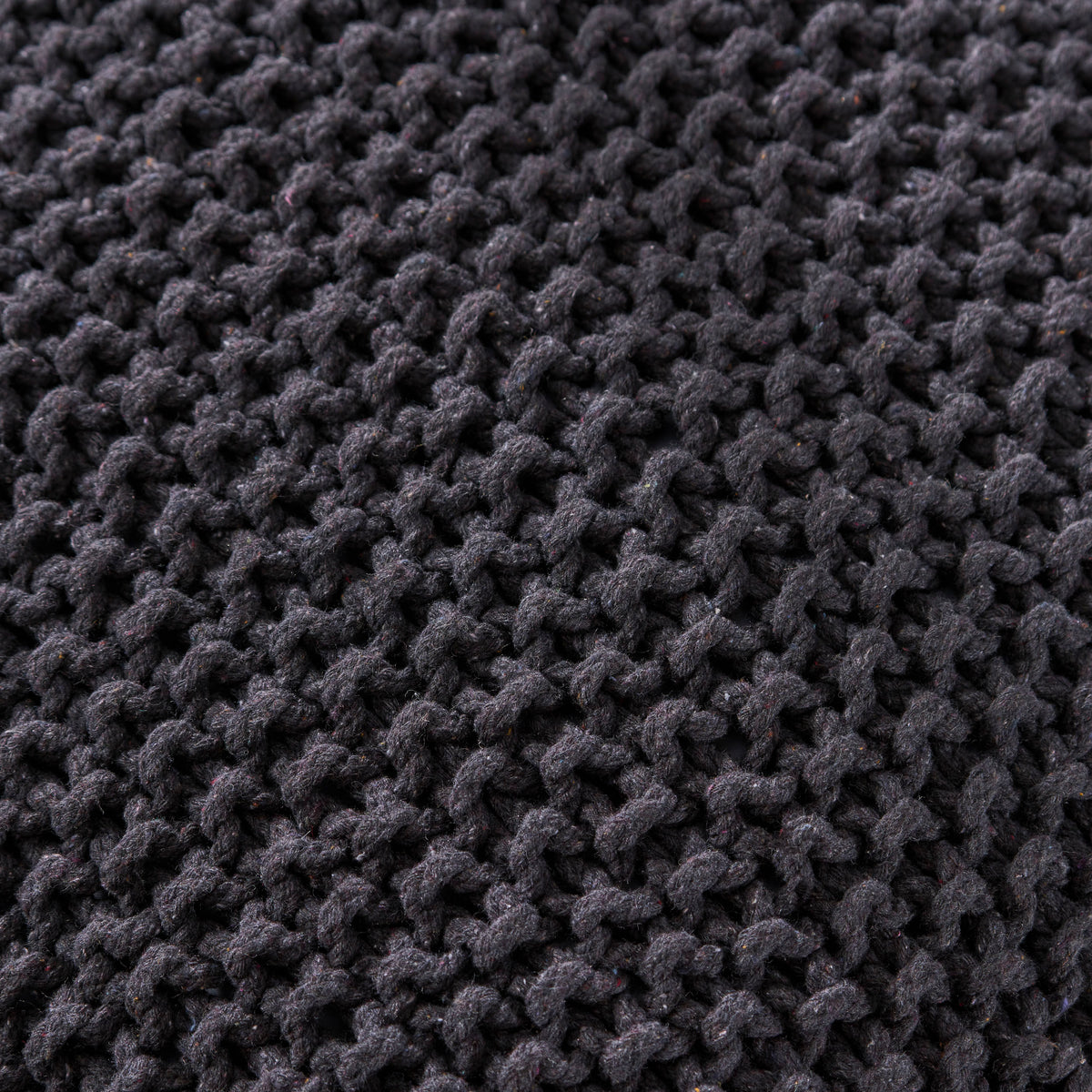 Hollis Knitted Cotton Pouf Cube 20 X 20 X 16 Pouf Dark Grey Cotton