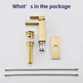 Waterfall Bathroom Faucet Brushed Gold Single Handle Bathroom Sink Faucets 1 Or 3 Hole Solid Vanity Faucet With Deck Plate & Overflow Pop Up Drain Brushed Gold One Brushed Gold Deck Mounted Bathroom Gold Stainless Steel