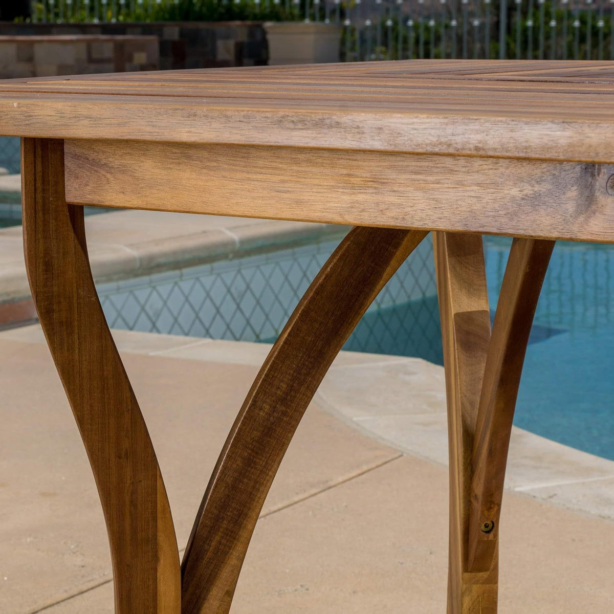 Hermosa 7 Piece Wood Dining Set With Cushions Yes Teak Acacia Wood